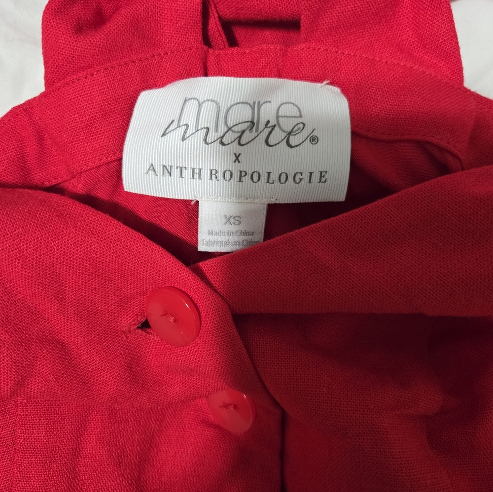 Anthropologie X Mare Mare Cross Back Vest Red Size XS EUC - Picture 6 of 7